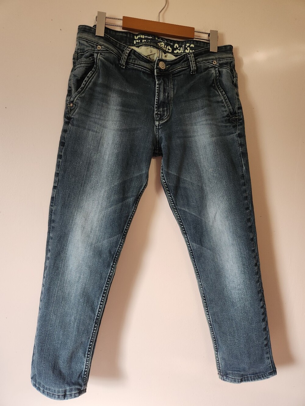 Killer Jeans 1989 Division 89 Mens 34 Stretch Distressed Slim Fit Faded Denim